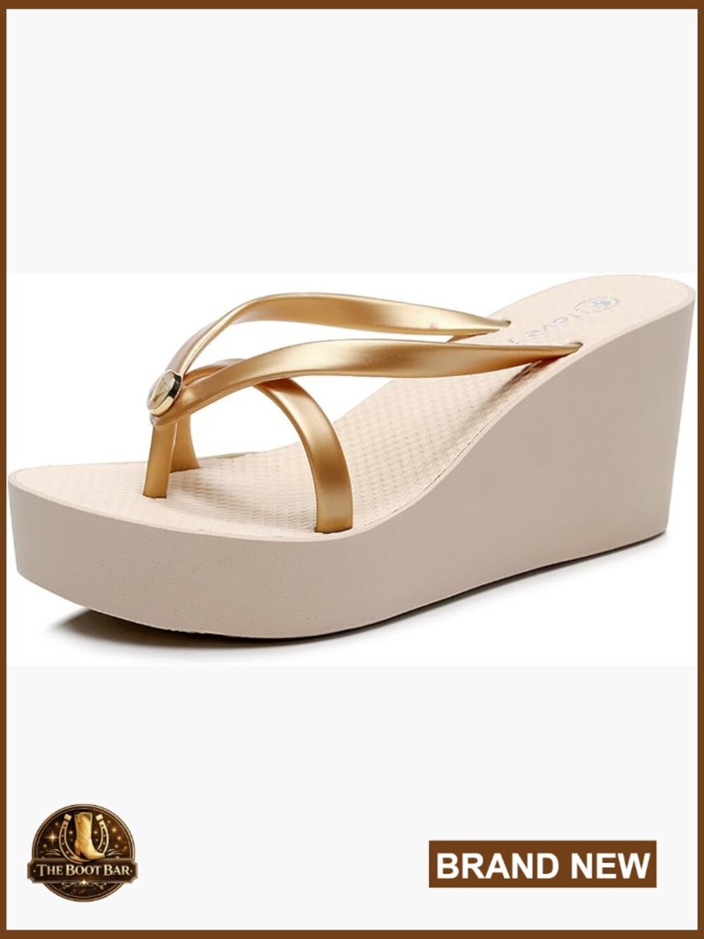 Thong Wedge Platform Slides Sandals Fashion Comfort Open Round Toe Slip On